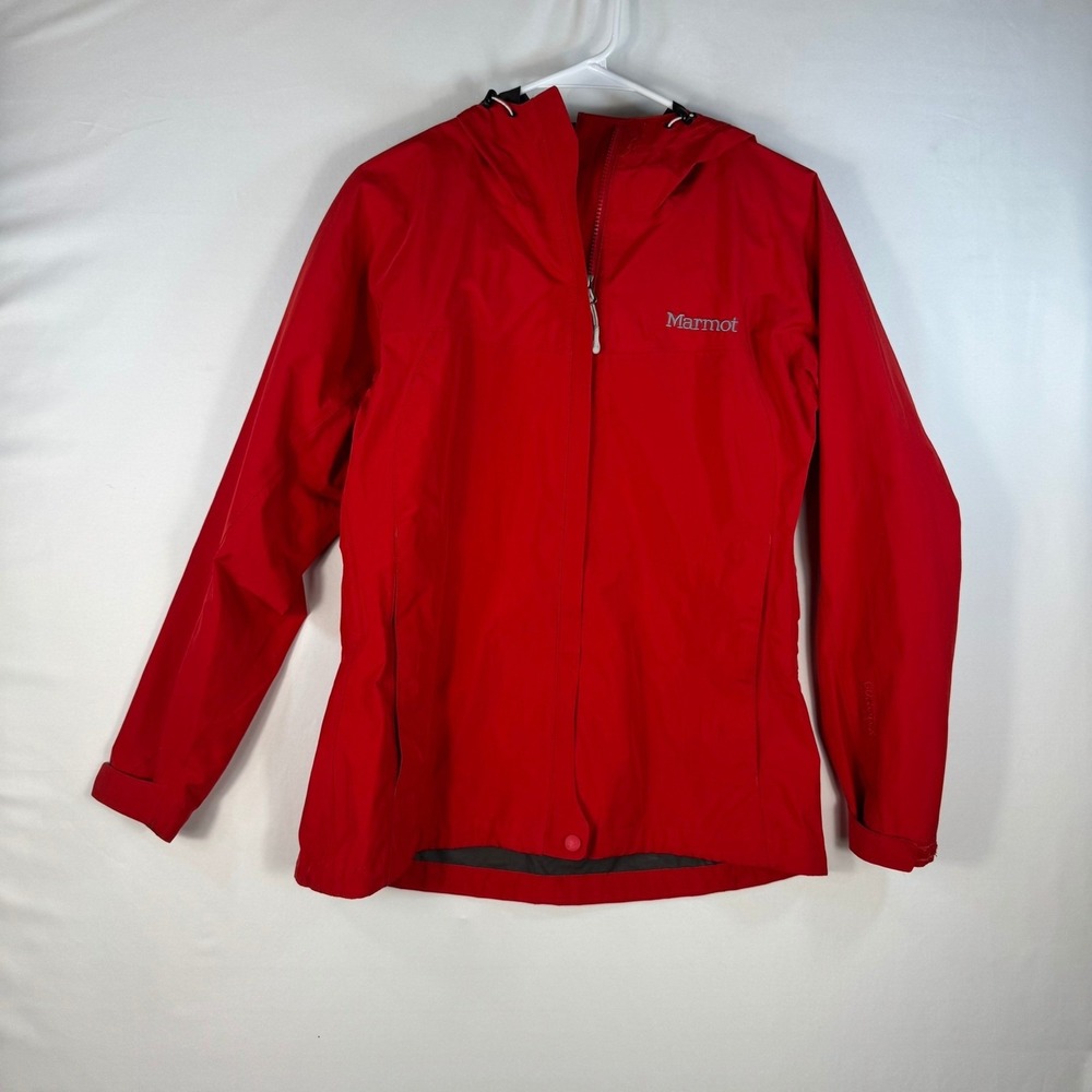 Marmot Gore-Tex Paclite Shell Jacket Womens Medium Red Waterproof Rain Hooded